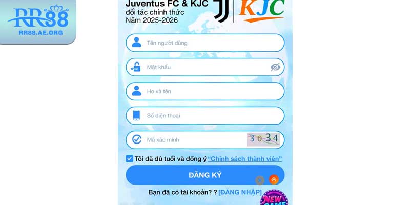 Đăng ký tài khoản RR 88 cực dễ trên smartphone